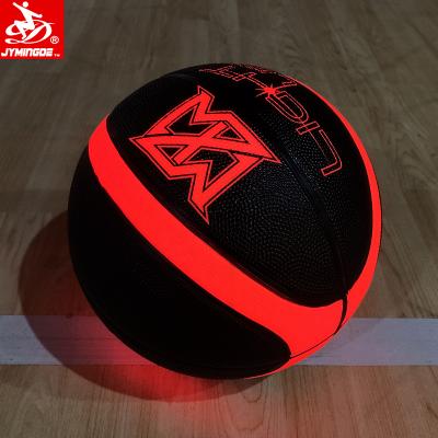 China Game 12 Rubber Led Panel Light Glowing Glow In Dark Basketball for sale