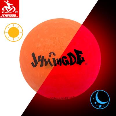 China Sports Toy High Quality Glow In The Dark Rubber Luminous Light Up Playground Ball Kickball For Gift for sale