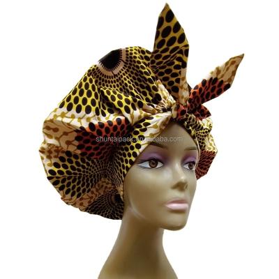 China Multifunctional Women Stretch Satin Braids Designer Tie Bandanas Headband Turban Custom Size Shuntai African Adult Party Wrap Head Cap Scarves for sale