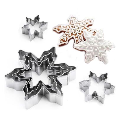 China Sustainable E-PIN Christmas Snowflake Candy Food Molds Mold Shaped 5PCS Cookie Cutter Set for sale