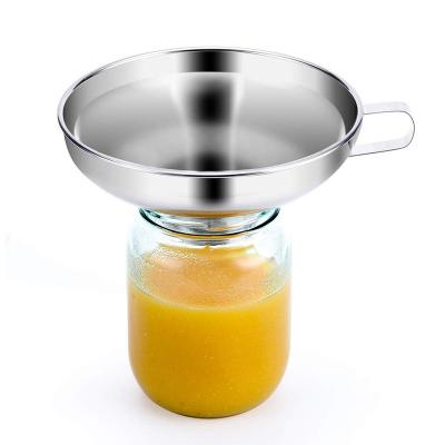 China Viable E-PIN Canning Funne Stainless Steel Funnel With Handle For Kitchen Wide Mouth Funnel For Canning for sale