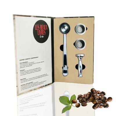 China Sustainable Reusable E-PIN Stainless Steel Coffee Pod Coffee Capsule Coffee Tamper Set / 4 for sale