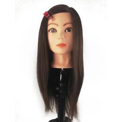 China Silky Straight Wave Mix Hair Mannequin Training Head Black Color Hair for sale