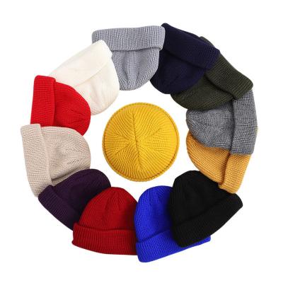 China COMMON Custom Unisex Multicolor Acrylic Beanie Winter Beanie Hat Knitted Hat for sale