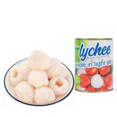 China Chinese Supplier New Season Factory Canned Package 425g/567g Canned Whole Canned Lychee/Lychee Fruit In Syrup for sale