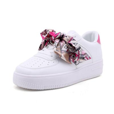 China Fashion Trend Fashion New Personalized Custom Made Multi Color Silk Satin Ribbon Flat Casual Shoes Lace Up Sneakers Women for sale