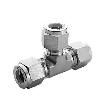 China SS304/316 Compression Tube Fittings 1/8 1/2 1/4 Stainless Steel Hydraulic Pipe Fitting for sale