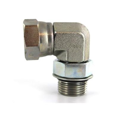 China Trivalent Carbon Steel JIC Coated Swivel To Pipe Elbow 90 JIC Swivel NPT Female Male 90 Degree Elbow Adapter for sale