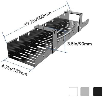 China Cable Organize Factory Cable Organize Home Office Computer Metal Box Strip Tie Down Grids Under Desk Tray Cable Management Organize for sale