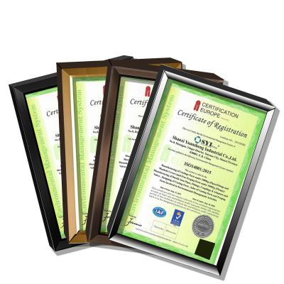 China Custom Decorate Home Office Metal Photo Frame 6*8 8*10 A4 A3 Picture Frames Certification Use Silver Frame for sale