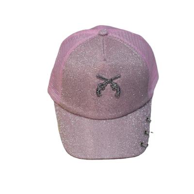 China Wholesale JOINT High Quality Cheap Hats Plastic Snap Caps Metal Ring Custom Design Logo Hat Kids Mesh Baseball Cap for sale