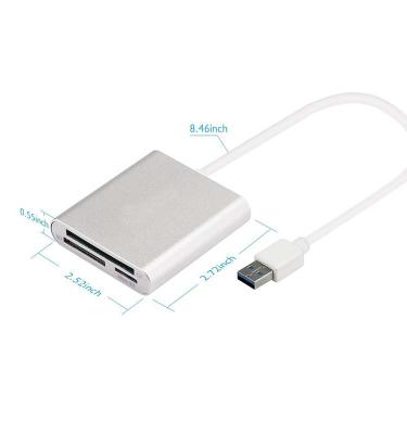 China Portable Super Speed ​​USB 3.0 Multi-In-1 Card Reader For SD Card/CF Card/USB Micro SD Card for sale