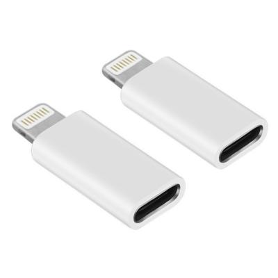 China Hot Selling Type C Mobile Phone USB Data and Charging Female Adapter to Male Lightning Adapter for sale