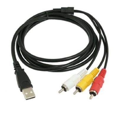 China Plug And Play 1.5m AV Male USB To 3 RCA Male Jack Adapter Cable for sale