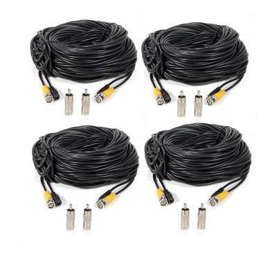 China CCTV Camera 4 Pack 100ft BNC Video Power Cable Security Camera Wire Cord For CCTV DVR Surveillance System for sale