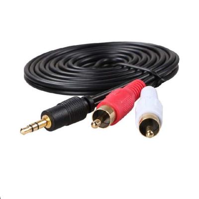 China Male Stereo DVD Player 3.5mm Mini Plug Jack To 2 RCA Male Phono Speaker Audio Cable 3M for sale