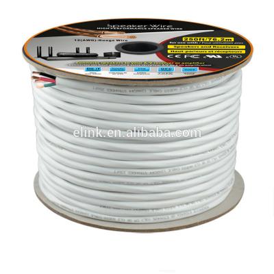 China Speaker System Diameter 8mm 14x4 Speaker Cable 14AWG Wire 4 Core 500ft White Audio Cable for sale