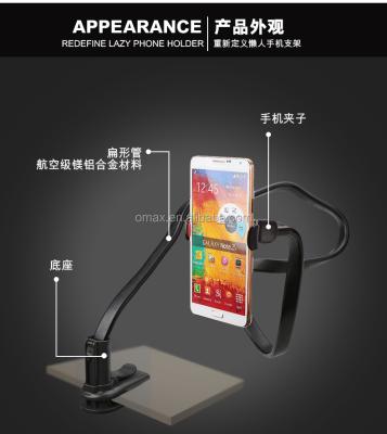 China Multifunctional new arrival 2in1 aluminum lazy bed bracket, stand holder for mobile cell phone 360 ​​degree rotation for sale