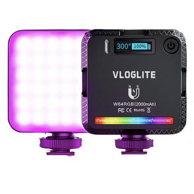 China Mini Volveshots Wholesale W64RGB Mini Fill Light Portable Photography Lighting Full Color LED Video Small Pocket Camera Light for sale