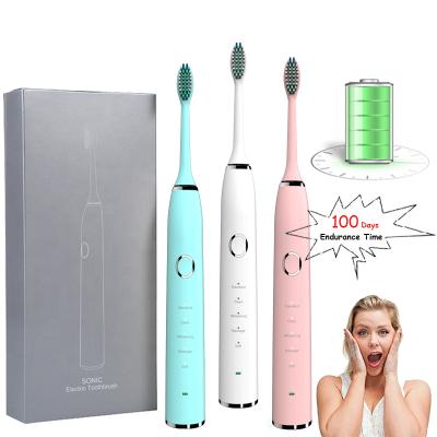 China Food Grade Dupont Nylon Stiffens 100 Days Battery Life IPX8 Waterproof Multifunctional Smart Toothbrush for sale