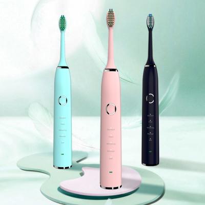 China Food Grade Dupont Nylon Stiffens Speed ​​5 100 Days Battery Life Waterproof IPX8 Bristle Quiet Adult Soft Care Electric Toothbrush for sale