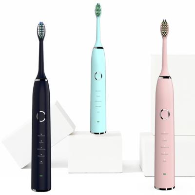 China Food Grade Dupont Nylon Stiffens Speed ​​5 100 Days Battery Life IPX8 Battery Life Waterproof Slim Silent Waterproof Travel Electric Toothbrush for sale