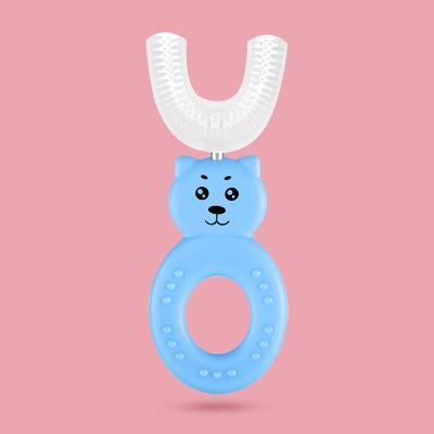 China Home Children U Shape Portable Toothbrush Child Toothbrushes Baby Silicone Toothbrush For 2 To 12 Years Old Kids for sale