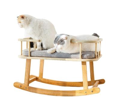 China Luxury Cat Bed Big Cat Puppy Wooden Bed Mechanical Wash Pet Sofa Bed House for sale