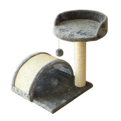 China Sustainable Carpet Sisal Wood Rope Premium Upholstered Cat Tree House For Cat For Pet Cat for sale