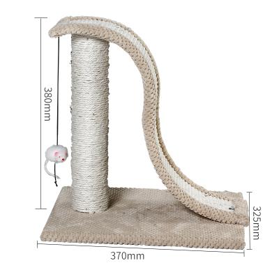 China S-Shape Posts Scratcher Cats Sisal Covered Cat Tree Scratching Scratcher Viable With Mouse Toy for sale