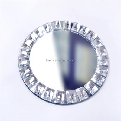 China Restaurant Tableware Viable Glass Plates For Weddings , Elegant Mirror Charger Dish for sale