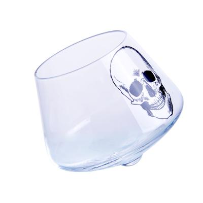 China Made in china lead free oval bar crossskull style whiskey glass for sale