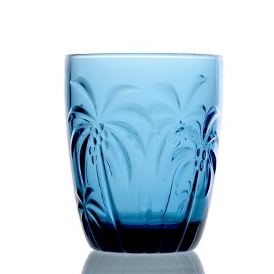 China Modern Blue Stemless Tumbler Glass, Wine Glass Cup, Solid Color Tumbler Glasses for sale