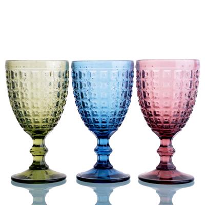 China Modern Machine Press Color Wine Glasses, Solid Color Glass Cup Non Fade for sale