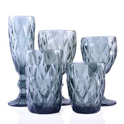 China Modern Recycled Cheap Solid Smoking Gray Wine Glass Cup for sale