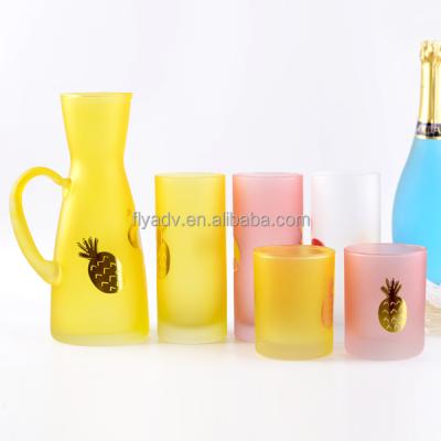 China Home/Resurant/Hotel/Bar Set 3 Pcs Glass Pithcher Matching 2 Size Glass Cup With for sale