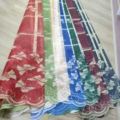 China Shaoxing Hot Sale Shrink-Resistant Cheap Warp Lace Curtain Knitting Fabric for sale