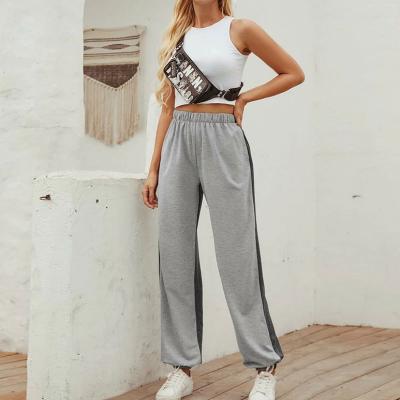 China 2022 New Arrivals Anti-wrinkle Customized Print Logo High Waist Women Long Pants Sweatpants for sale