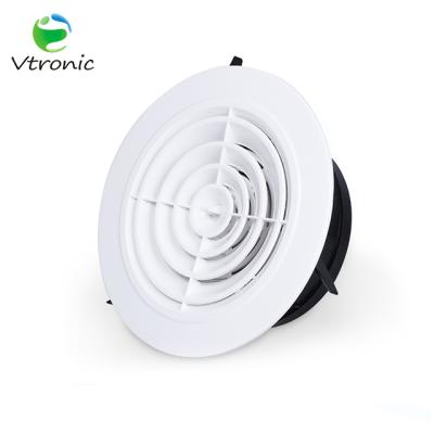 China Adjustable Round Ventilation Supply ABS Air Grille For Ventilation System for sale