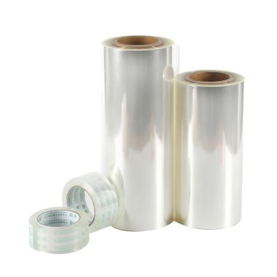 China Transparent Bopp Printing Film Adhesive Tape Bopp Film Tape Making Bopp Jumbo Film for sale