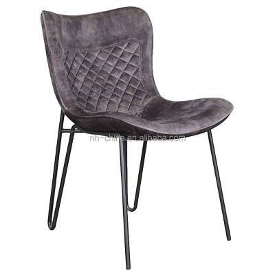 China AFFORDABLE Modern Luxury Leisure Upholstered Dining Chair With Metal Base for sale