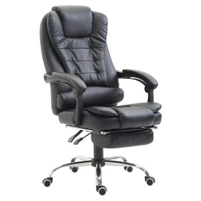 China (Height) China PU Adjustable Reclining Leather Executive Chair With Footrest Black for sale