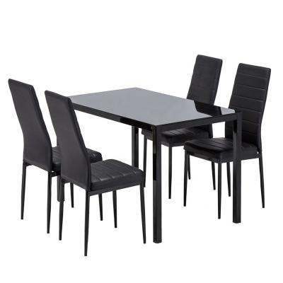 China cheap modern modern tempered glass dining table chair set for sale