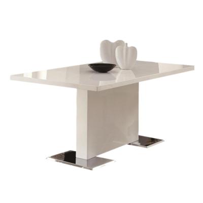 China Solid Wood Contemporary White High Gloss Dining Table for sale