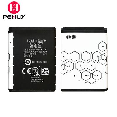 China New Mobile Phone Replacement Battery BL-5B 890mAh 3.73v lithium ion battery for Nokia 3220/3230/5070/5140/5140i/5200 for sale