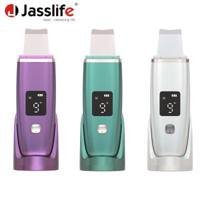 China New Dropshipping Acne Skin Pore Scrubber Ultrasonic Face Scrubber Wireless LCD DEEP CLEANSING Filling for sale