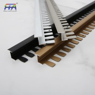 China Modern Tile Trim Aluminum Ceramic Corner Trim For Edge Decoration Marble OEM Customized Transtion Bendable Accessory for sale