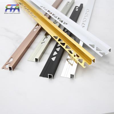 China New Modern Universal Aluminum Tile Edge Trim Profile Corners Tile Trim Outside Metal Corner Tile Floor Interior Decoration for sale