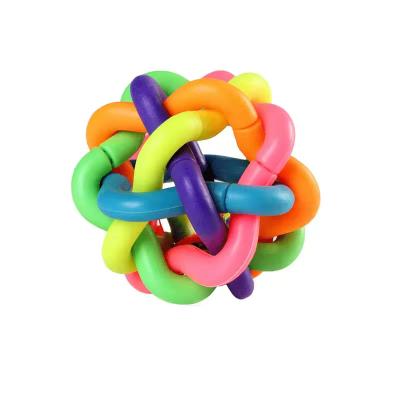 China Indestructible Luxury Dog Chewing Squeaky Toy Plastic Dog Rolling Ball Toy With Sound for sale