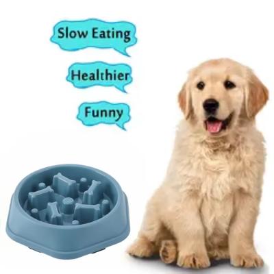 China Anti Slip Anti Choke Feeding Bowl Eco Friendly PP Plastic Dog Slow Feeder Bowl for sale